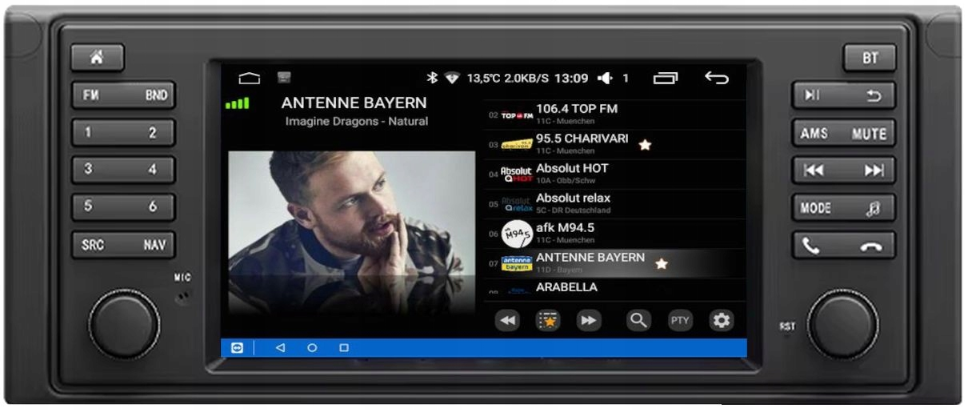 RADIO GSP ANDROID BMW E39 1996-2003 4/64GB USB SIM Moc wzmacniacza 4x50 W
