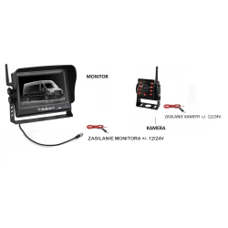 MONITOR KAMERA COFANIA 8 LED BUS TIR DO 50 METRÓW