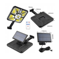 LAMPA SOLARNA Z CZUJNIKIEM ZMIERZCHU MOCNA 30W 2400LM PI67 2400mAh + PILOT