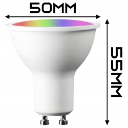 ŻARÓWKA LED GU10 RGB + BIAŁY 2800-6200k WIFI TUYA SMART 4,5W