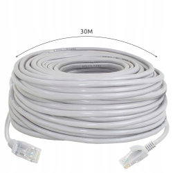 KABEL SIECIOWY ETHERNET RJ45 30 METRÓW SZARY