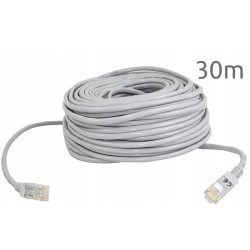 KABEL SIECIOWY ETHERNET RJ45 30 METRÓW SZARY