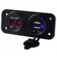 ŁADOWARKA SAMOCHODOWA USB 2X 5V 2.1A + WOLTOMIERZ PANEL MONTAŻOWY