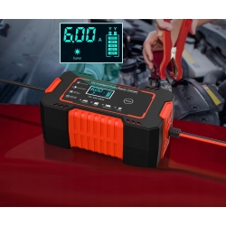 PROSTOWNIK ŁADOWARKA DO ŁADOWANIA AKUMULATORÓW AUTOMATYCZNY 12V/6A LCD