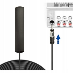 ANTENA SAMOCHODOWA UNIWERSALNA WTYK MĘSKI KABEL 3 METRY