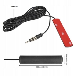 ANTENA SAMOCHODOWA UNIWERSALNA WTYK MĘSKI KABEL 3 METRY