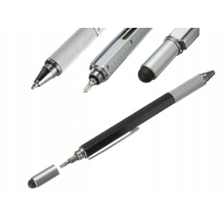 DŁUGOPIS WIELOFUNKCYJNY ŚRUBOKRĘT MULTITOOL 6W1 MIARKA POZIOMICA KLIPS