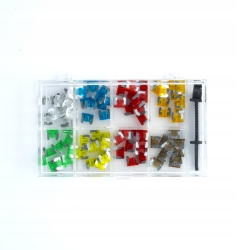 BEZPIECZNIKI SAMOCHODOWE MICRO 80 SZT + SZCZYPCE + PUDEŁKO