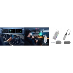 BEZPRZEWODOWY ADAPTER SAMOCHODOWY APPLE CARPLAY ANDROID AUTO DONGLE USB/C