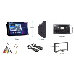 RADIO NAVI GPS 2DIN WiFI BLUETOOTH RDS CARPLAY ANDROID AUTO 6/128GB KAMERA
