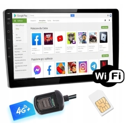 RADIO ANDROID 2 DIN GPS WIFI CARPLAY BLUETOOTH 2/32GB MODEM SIM 9 CALI