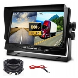 MONITOR AHD Z OPCJĄ REJESTRATORA FULL HD KABLE 15 METRÓW 4 PIN MICRO SD
