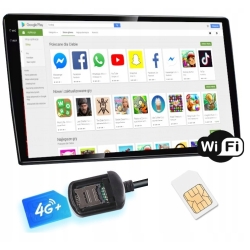 RADIO GPS ANDROID 2DIN WIFI CARPLAY BLUETOOTH 6/128GB MODEM SIM 9 CALI QLED PO ZWROCIE