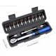 KLUCZ DYNAMOMETRYCZNY Z GRZECHOTKĄ 1/4 DWUKIERUNKOWY ZESTAW NASADEK 15 EL.