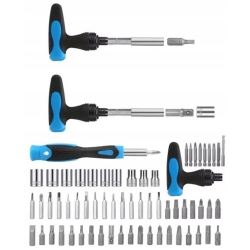 ZESTAW NARZĘDZI 63 ELEMENTY WALIZKA, BITY, WKRĘTY NASADKI, TORX, REDUKCJE