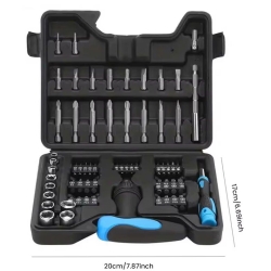 ZESTAW NARZĘDZI 63 ELEMENTY WALIZKA, BITY, WKRĘTY NASADKI, TORX, REDUKCJE
