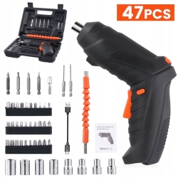 WKRĘTARKA WIERTARKA 47 AKCESORIÓW BITY REDUKCJE NASADKI WALIZKA