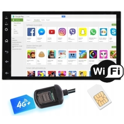 RADIO SAMOCHODOWE 2 DIN ANDROID GPS USB RDS BT CARPLAY 6/128GB MODEM SIM PO ZWROCIE