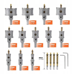 ZESTAW OTWORNIC WIDIOWYCH DO METALU 16 ELEMENTÓW + KUFEREK